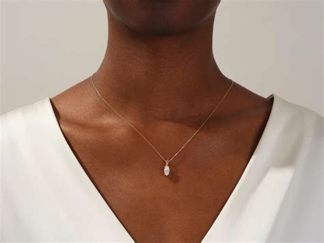 Marquise Cut Solitaire Pendant Necklace / Marquise Cut Simulated ...