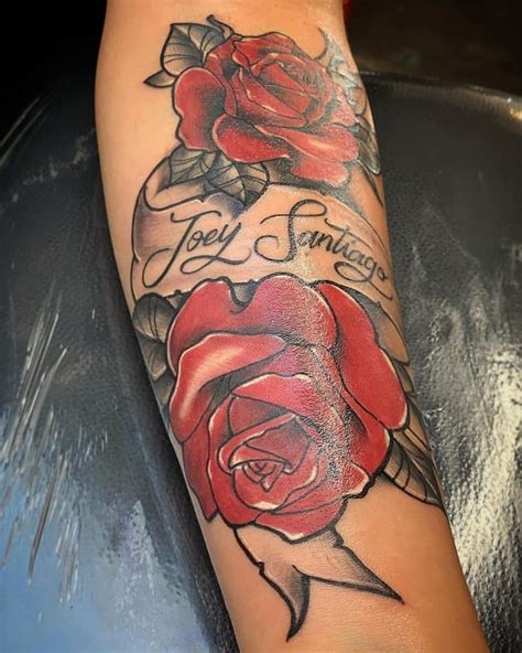 Red Rose Tattoo Designs With Names