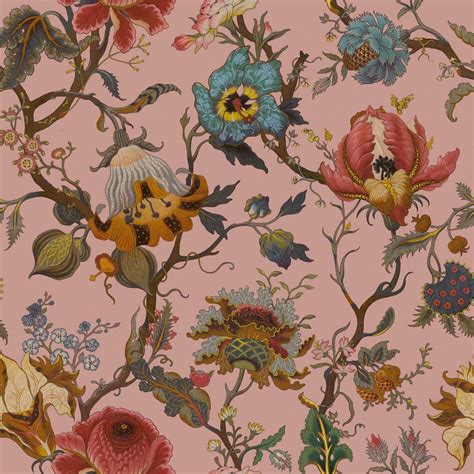 Artemis Blush Pink - Vintage floral wallpaper - House of Hackney