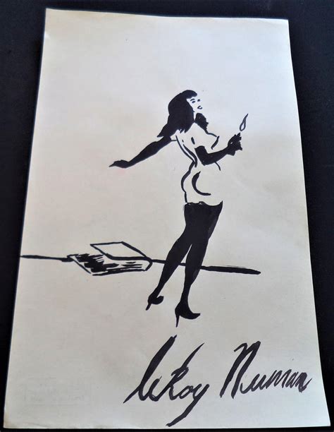 Signed Leroy Neiman Nude Betty Page Painting On Paper