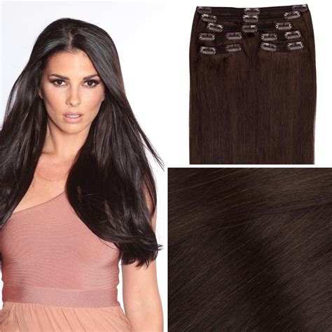 Clip In Hair Extensions for Dark Black Hair - Remy Hair Extensions