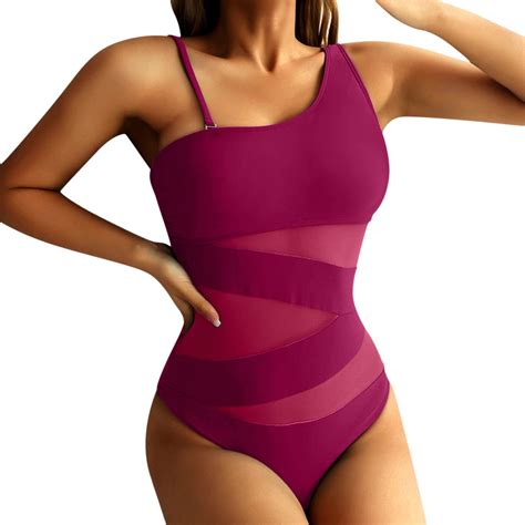 CAIVO Swimsuit Women Push Up Swimsuit With Retro Vintage 1Piece