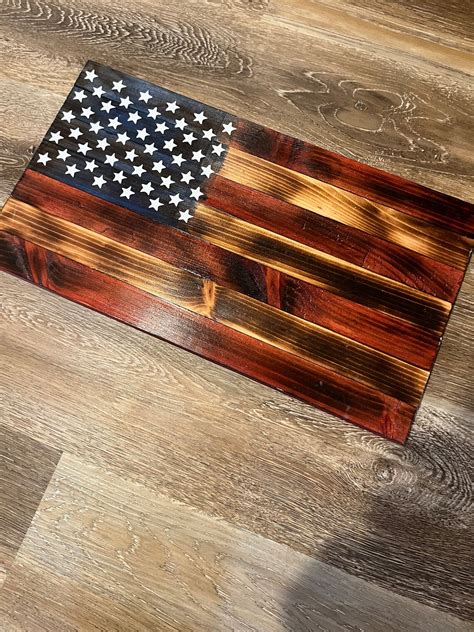 Rustic Wooden American Flag, American Flag, Charred American Flag ...