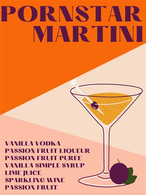 Pornstar Martini Cocktail Poster - Etsy