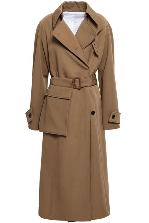 brahms gabardine double belt trench coat