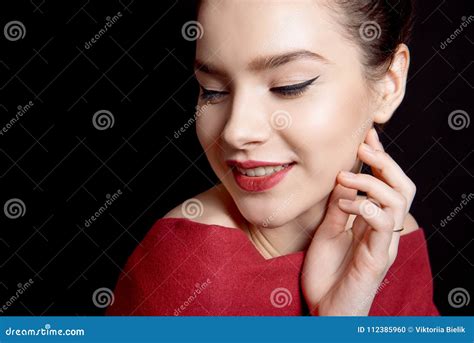 Close Up Woman Portrait with Bare Shoulders Stock Photo - Image of lady ...