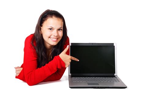 Woman Pointing At Laptop Free Stock Photo - Public Domain Pictures
