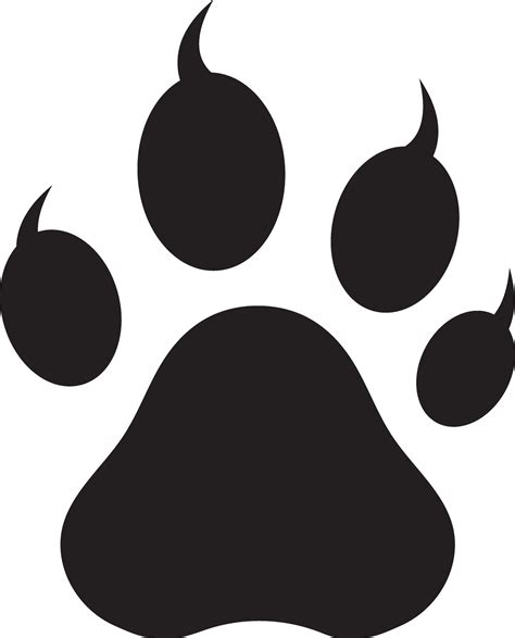Dog Paw with claws and nails Animal paw claws print vector