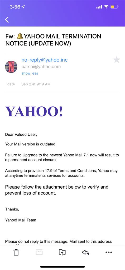 yahoo account update scam rscams