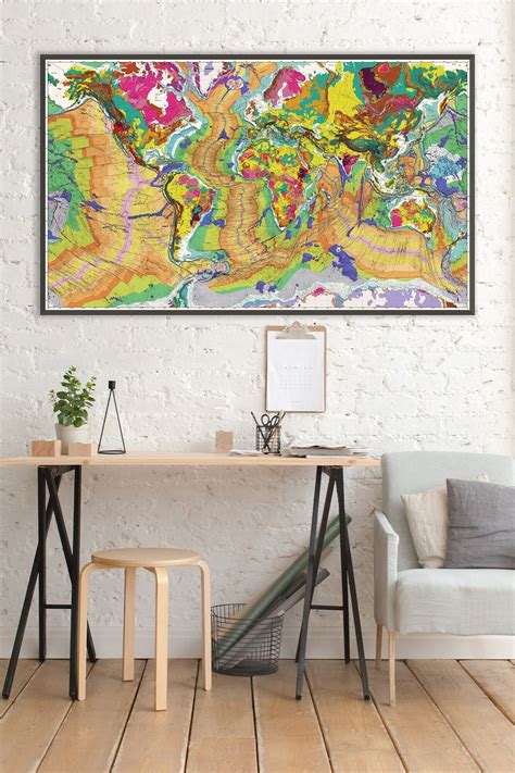Geological Map of the World, Geology Wall Map Art Decor, Geologist Gift ...