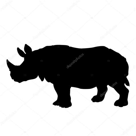 Adult black rhino silhouette Stock Vector Image by ©struckbarw.gmail ...