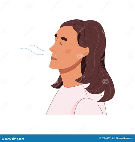 Woman Inhales Asthma Inhaler Against Allergy Attack Vector Illustration ...