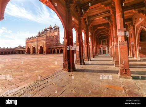 fatehpur sikri red sandstone architecture structure  view