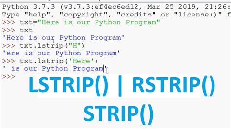 Built in String functions in Python | RSTRIP | LSTRIP | STRIP | Python ...