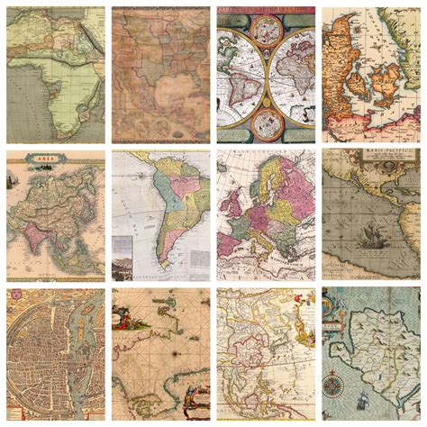 Antique Maps vintage Mapsdigital Prints Digital Downloadclassic Chart ...