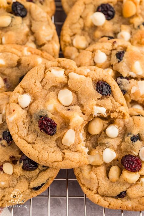 White Chocolate Macadamia Cranberry Cookies - Artful Homemaking