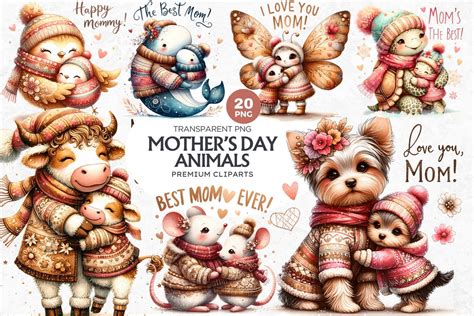 20 Mother's Day Animals Clipart by Thats-Design on DeviantArt