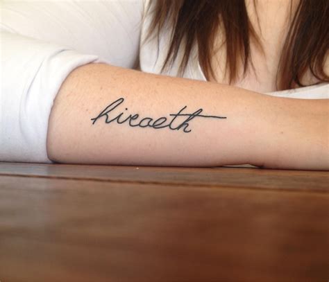 Hiraeth - Welsh. Small arm tattoo. | Small arm tattoos, Welsh tattoo ...