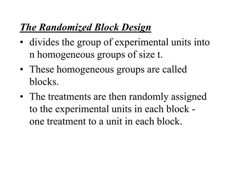 PPT - The Randomized Block Design PowerPoint Presentation, free ...