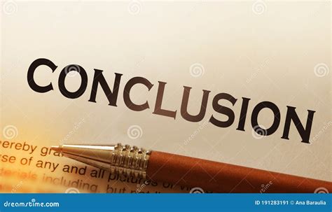 Word Writing Text Conclusion. Business Concept .Brief Statement of Main ...