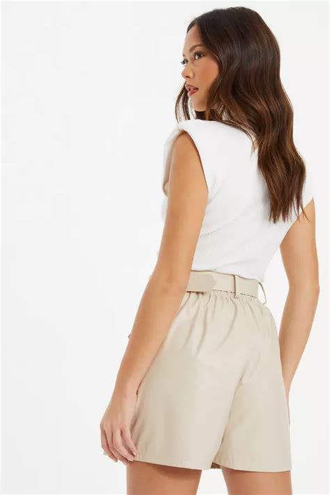 Stone Faux Leather Skort - QUIZ Clothing