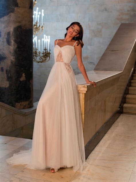 A-Line Spaghetti Strap Wedding Dress – HAREM's Brides