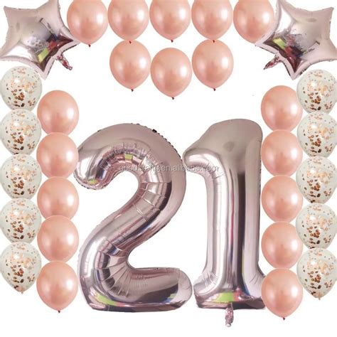 Pink Happy Birthday Banner Rose Gold Number 21st Birthday Decoration ...