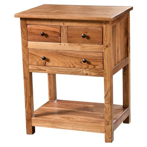 Reclaimed Teak 3-Drawer Side Table | from hayneedle.com | End tables, Table, Wildon home