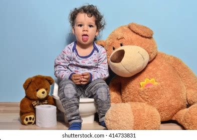 Baby Toddler Sitting On Potty Surrounded Stock Photo 437271565 ...
