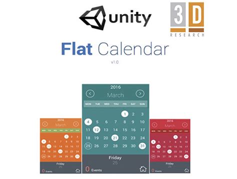 Flat Calendar - Free Download | Get It For Free At Unity Assets FREEDOM ...