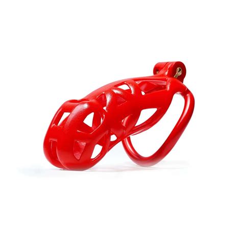 Maxi Red Cobra Male Chastity Cage with 4 Rings – chastity-devices