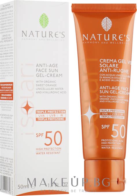 Защитен крем-гел за лице - Nature's I Solari Anti-Age Face Sun Gel ...