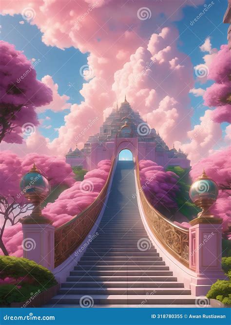 AI-generated Animation of an Escalator Leading To the Gates of Heaven
