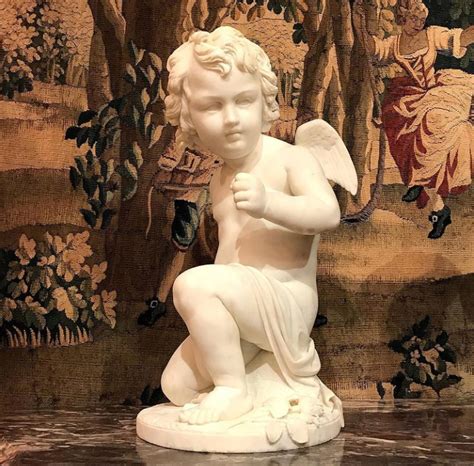 Residential marble cherub artwork statue landscape