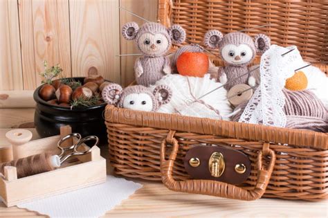 Knitted Brown Russian Toy Cheburashka with Oranges. Stock Image - Image ...