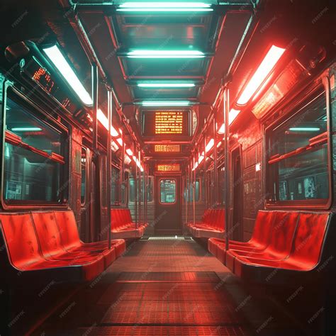 3D Cyberpunk Subway Icon Futuristic Underground Transit Illustration