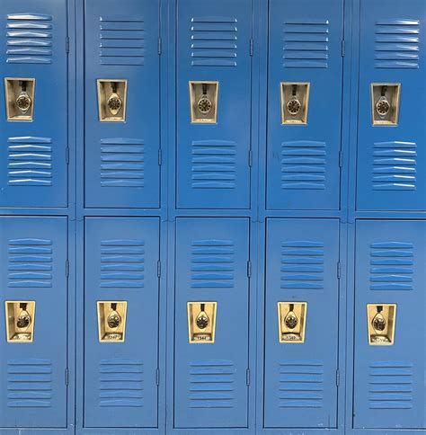 Blue Lockers with Gold Handles