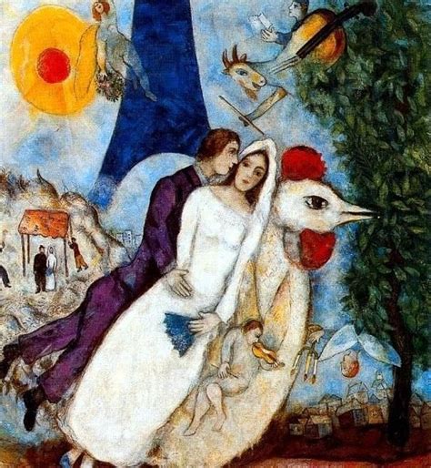 마르크 샤갈(Marc Chagall)의 에펠탑의 신랑신부(Les maries de la Tour Eiffel) / 1938년 ...