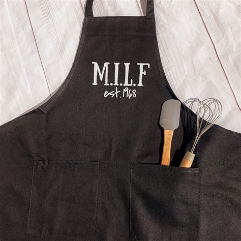 MILF Apron With Year Gift for Mom Mother's Day Gift - Etsy