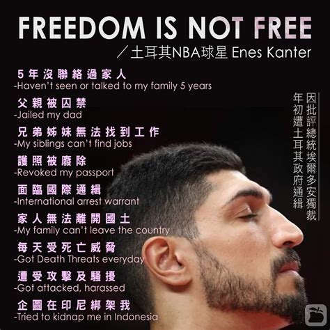 Reminder from Turkish basketball player and political activist Enes ...