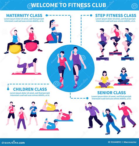 Fitness Club Classes Infographic Poster Stock Vector - Illustration of