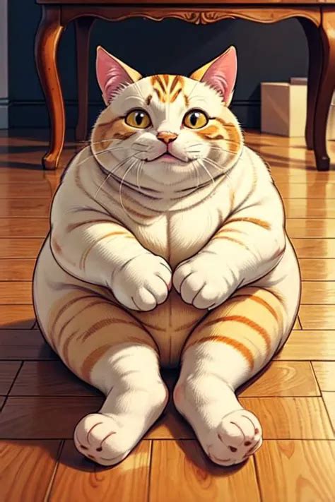 extremely obese fat cat - SeaArt Al - Free Al Art Generator