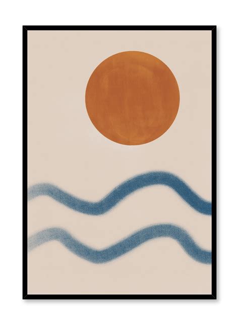 sunset   beach abstract design poster buy   wall