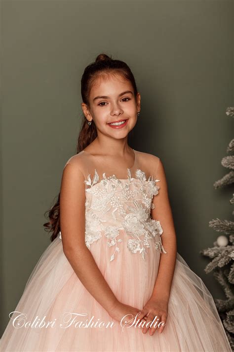 Flower Girl Dress, Blush Flower Girl Dress, Tutu Flower Girl Dress