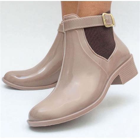 Bota De Borracha Cano Curto Feminino - Bota Galocha de Borracha Cano Curto Impermeável Galocha de Chuva ...