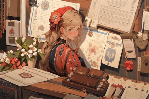 Premium AI Image | Russian Girls' education model illustration ...