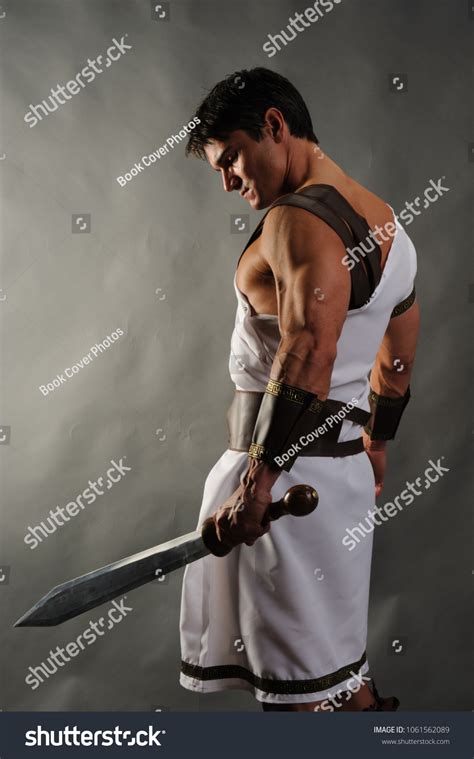 sexy roman warrior preparing battle stock photo  shutterstock