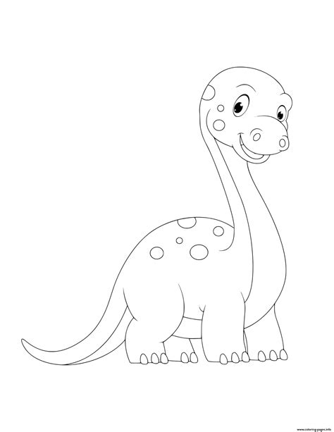 Dinosaur Cute Dinosaur For Preschoolers Coloring page Printable