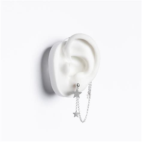 Deafmetal USA Riley Stars in silver or gold hearing aid jewelry