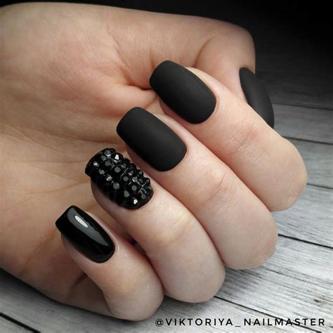 Чёрный матовый маникюр | Nails, Beauty